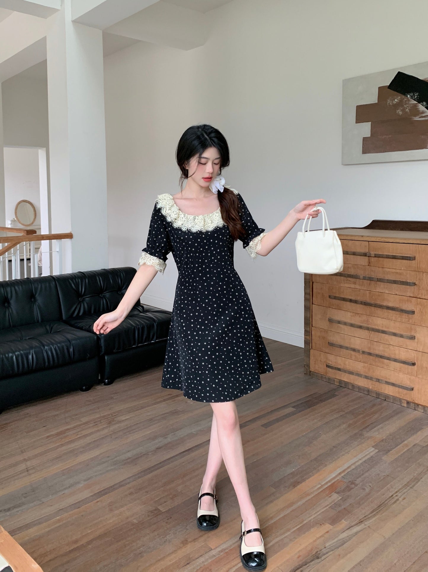 【dress】ドット柄大きいサイズワンピース G20988