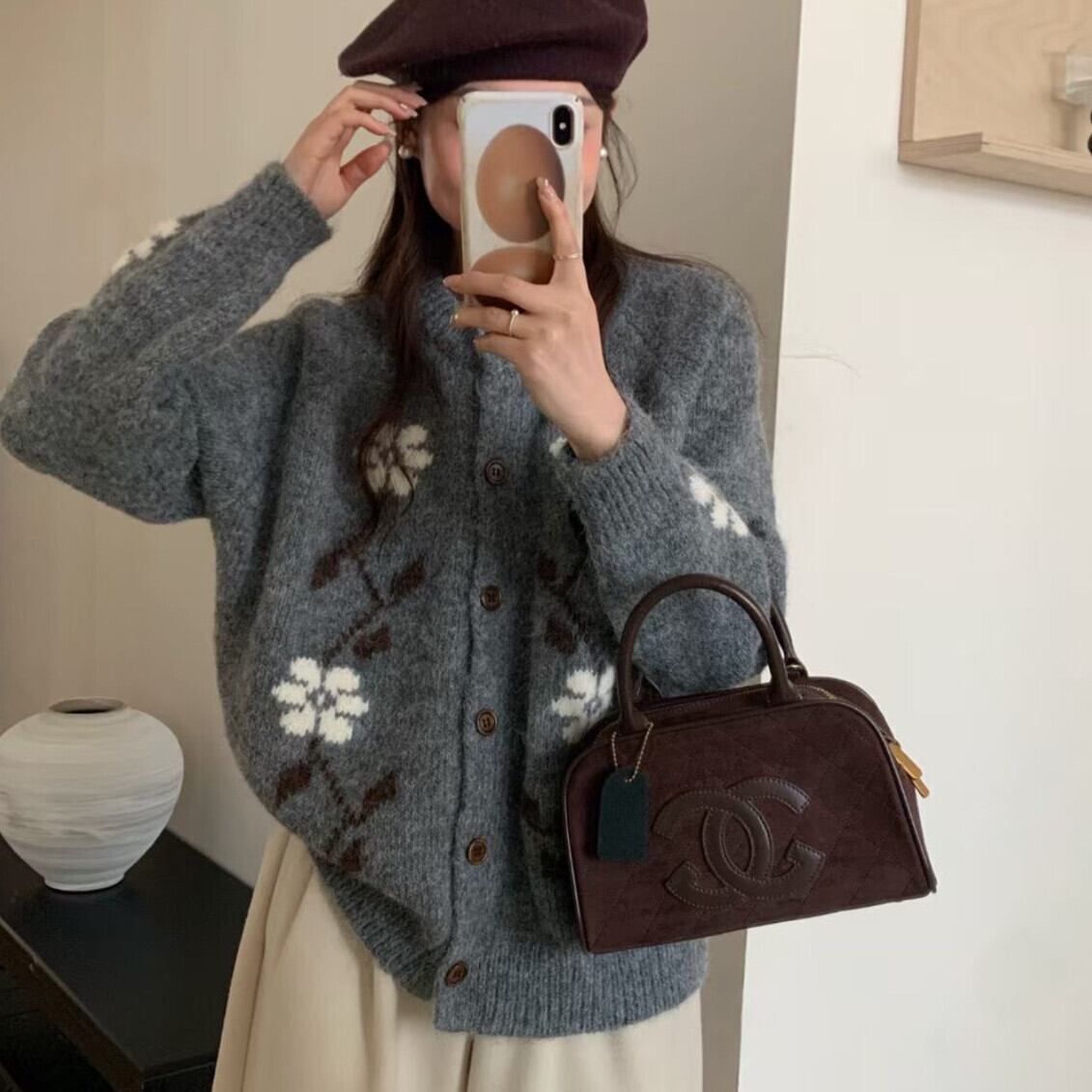 【outer】ジャカードニットカーデ　M29040