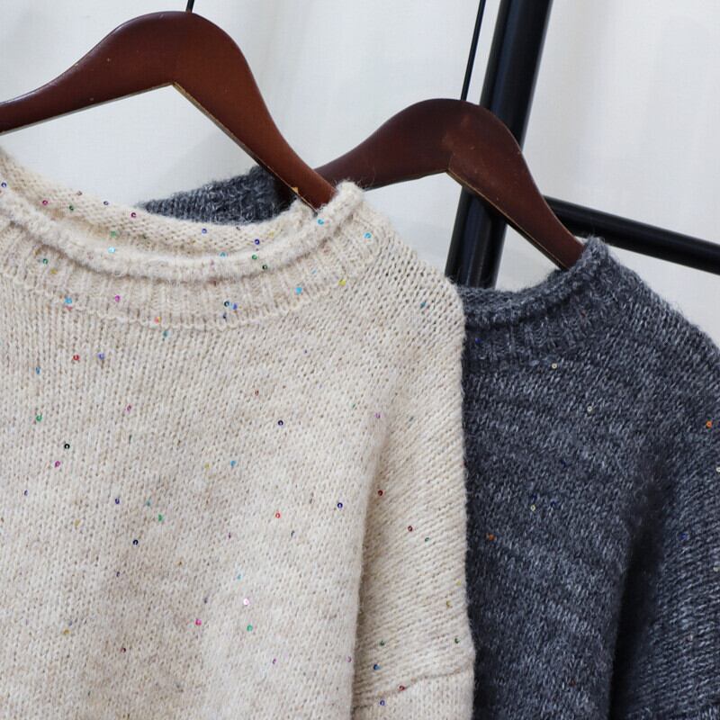 【tops】スパンコールニットセーター　M28590