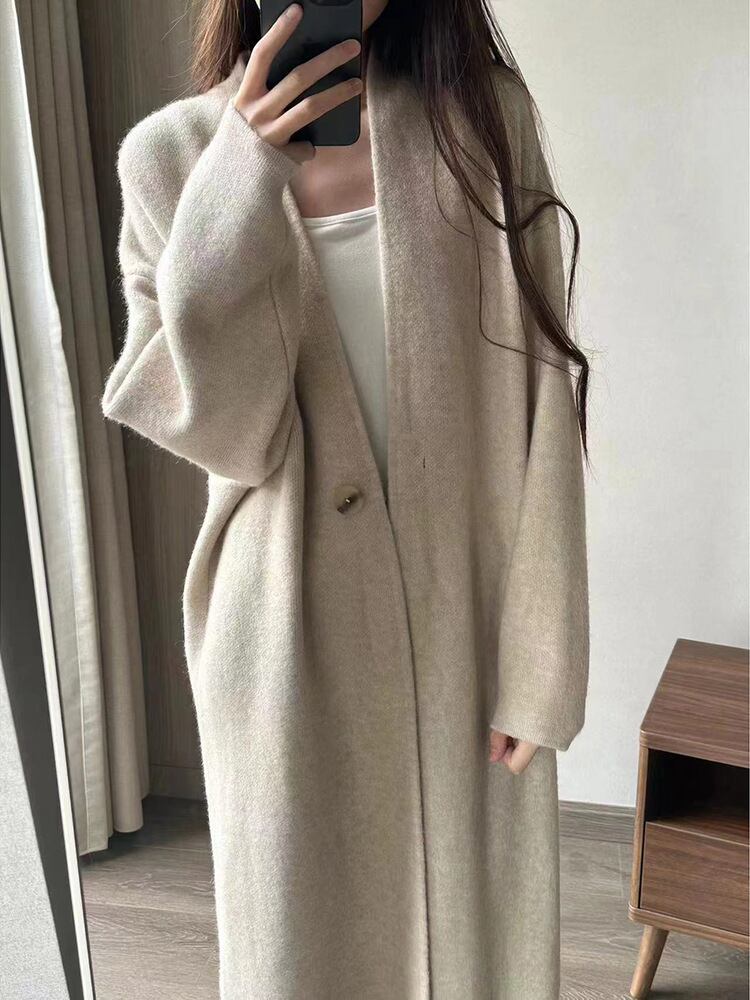 【outer】ロングニットカーディガン Q7034