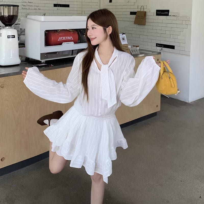 【dress】イレヘムフレアワンピース Q8095