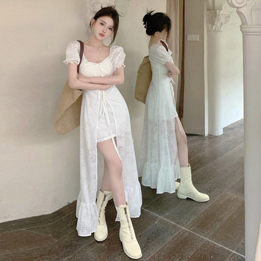 【dress】フリル スリットワンピース G20382