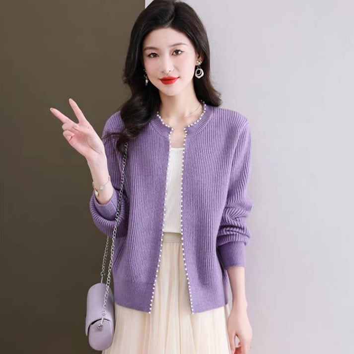 【outer】パールニットカーデ　M26259