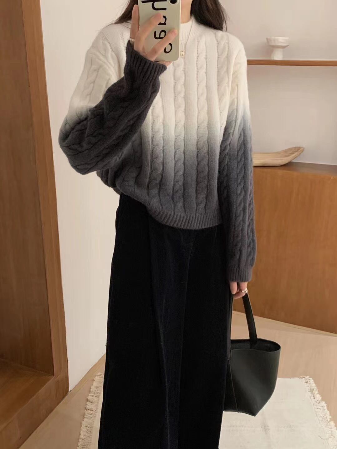 【tops】グラデーションニットセーター　M18708