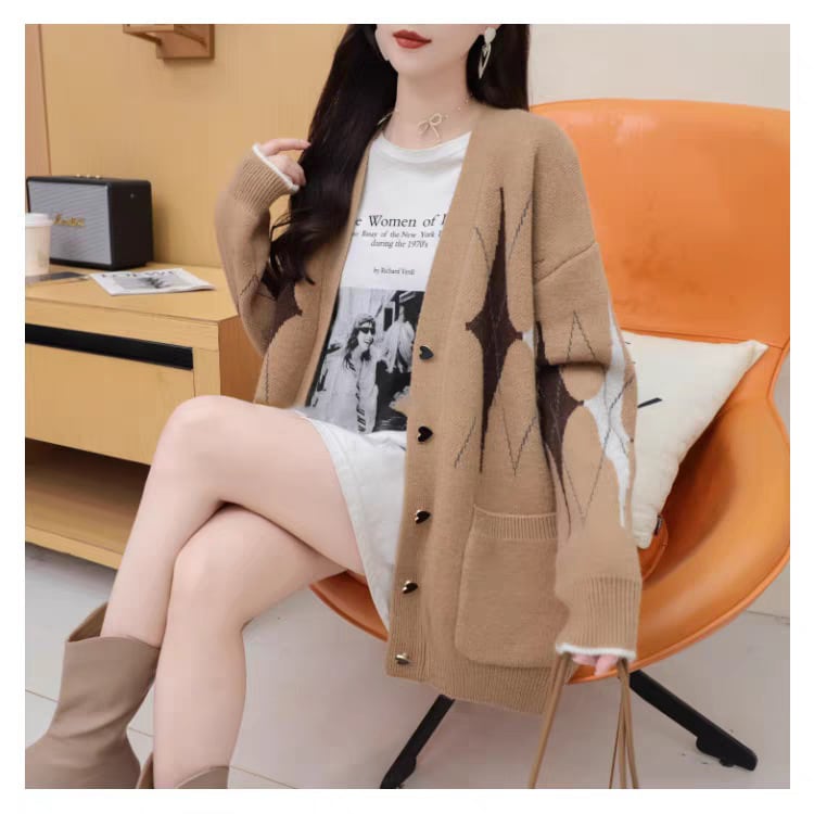 【outer】Vネックニットカーデ　M28166