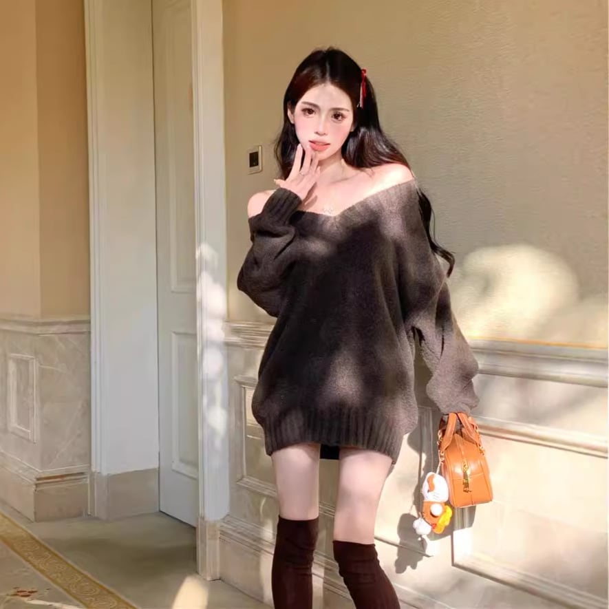 【tops】Vネックニットセーター　M28008