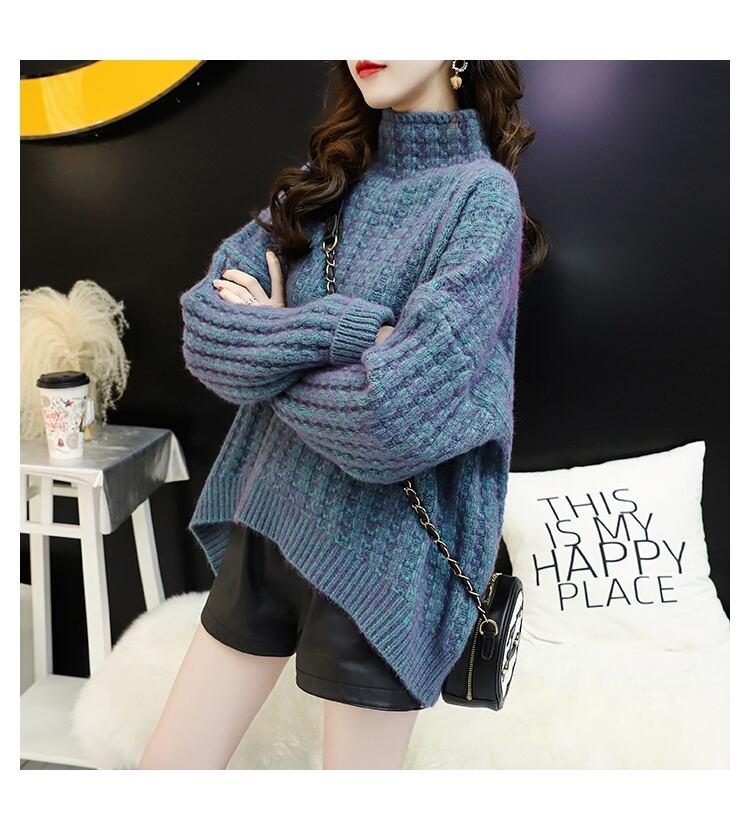 【tops】秋冬新作!韓国系着心地良いルーズ厚手合わせやすいゆったりセーター G3657