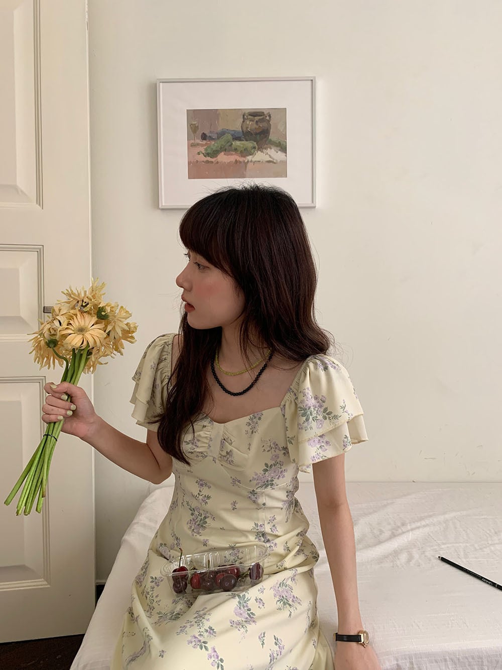 【dress】花柄ワンピース　M25113