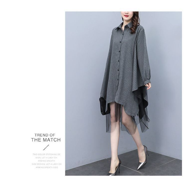 【tops】メッシュ切り替えブラウスG20362