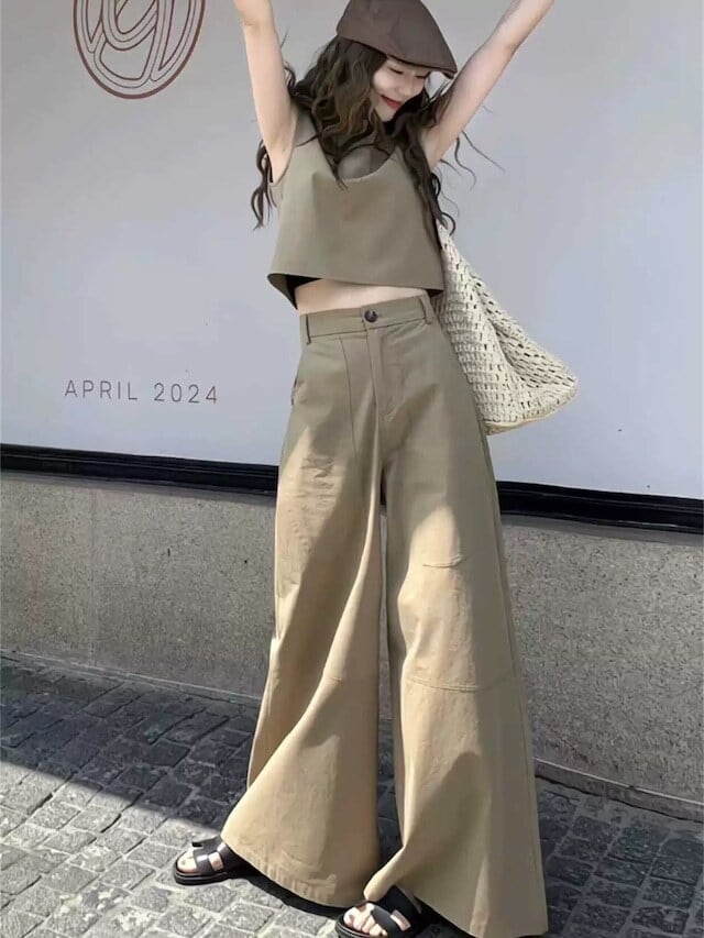 【set】2WAYタンクトップ+ワイドパンツ2点セットF7363