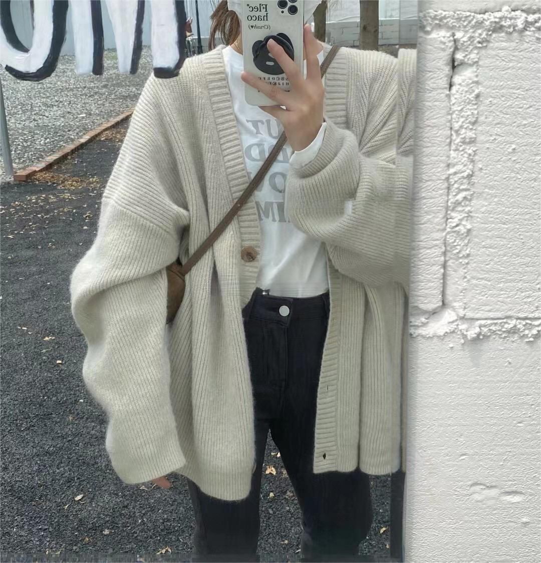 【outer】Vネックニットカーデ　M27242