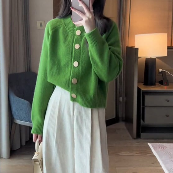 【outer】クルーネックニットカーデ　M26430