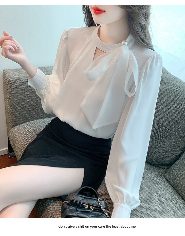 【tops】リボン付きブラウス　M29120