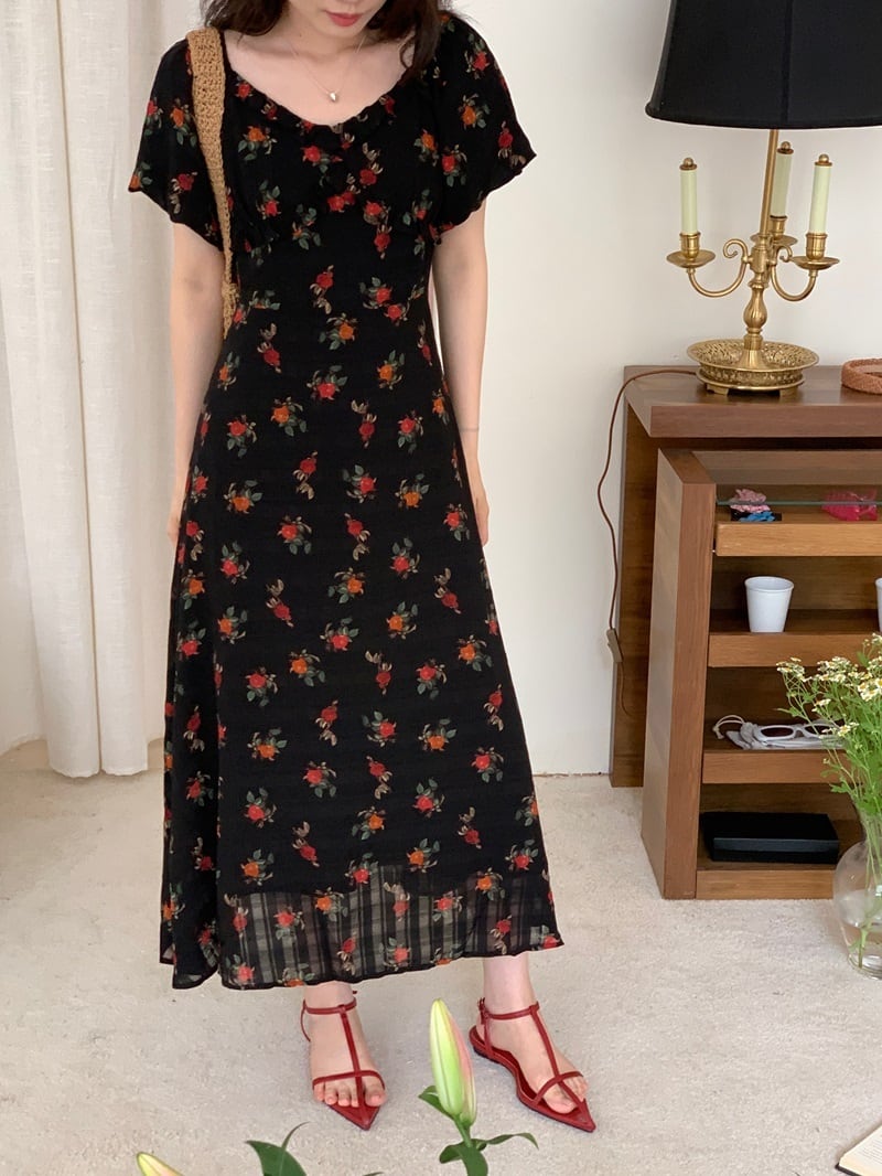 【dress】花柄ワンピース　M24465