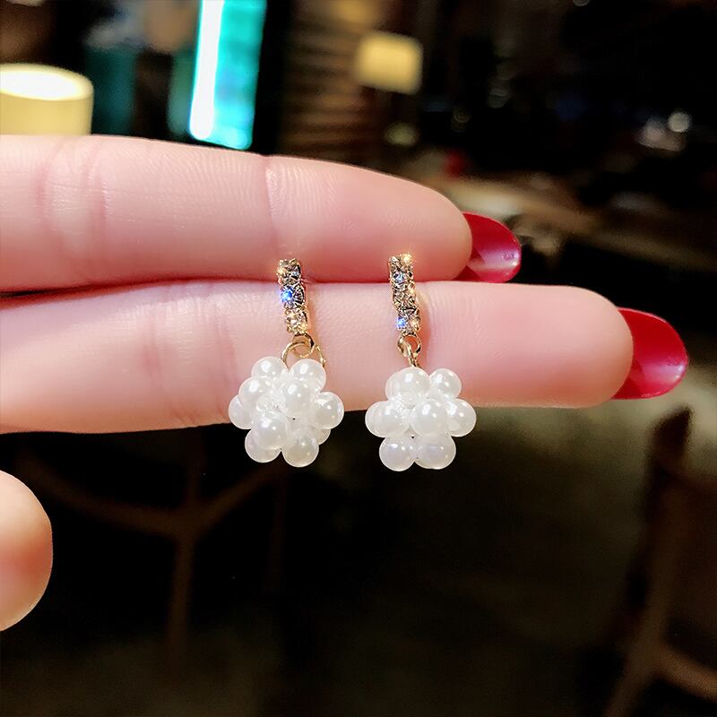 【小物】高級感  韓国系 気質ファッションシンプルデザインパールピアスアクセサリー