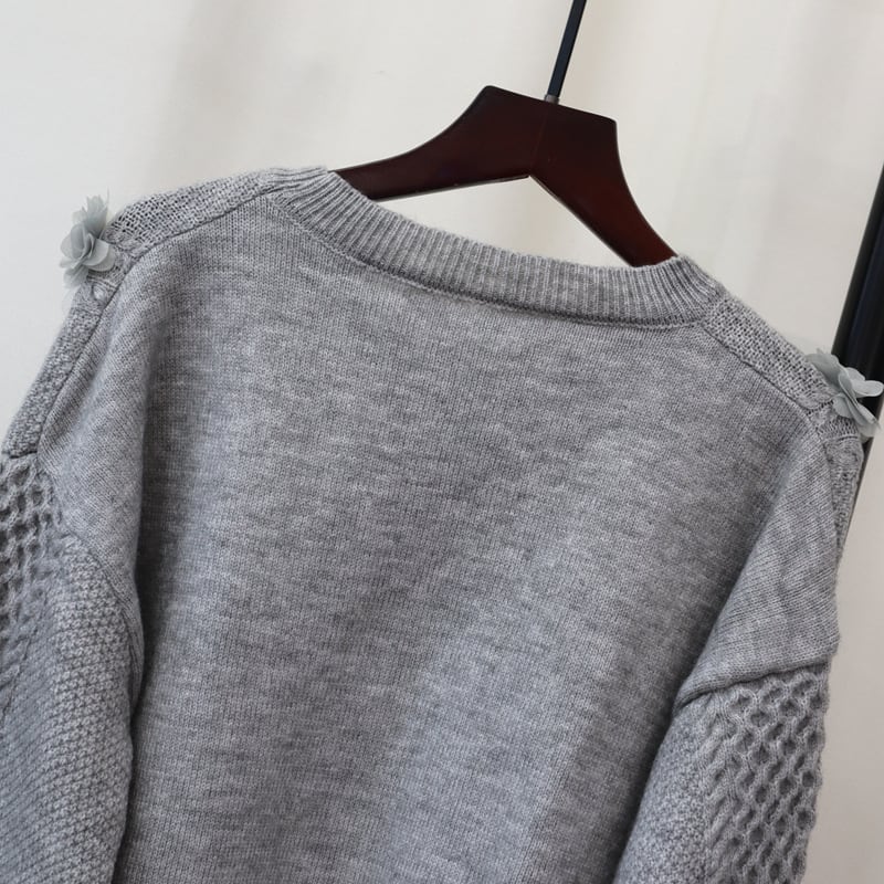 【tops】立体フラワーニットセーター　M28595