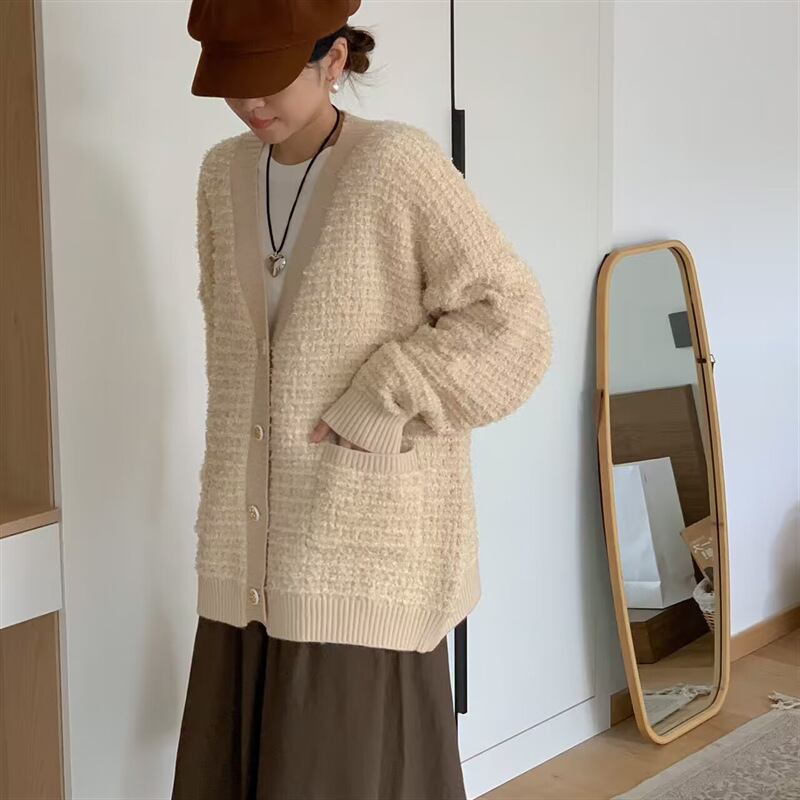 【outer】Vネックニットカーデ　M18493