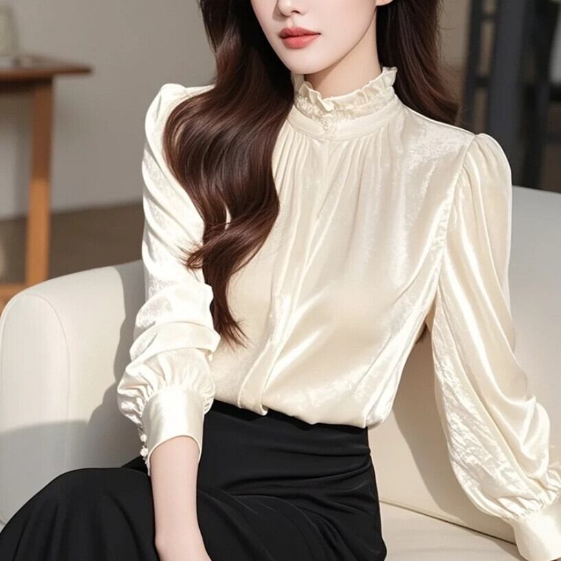 【tops】ベルベットブラウス　M29618