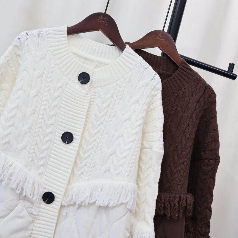 【outer】ニット切り替え棉コート　M27168
