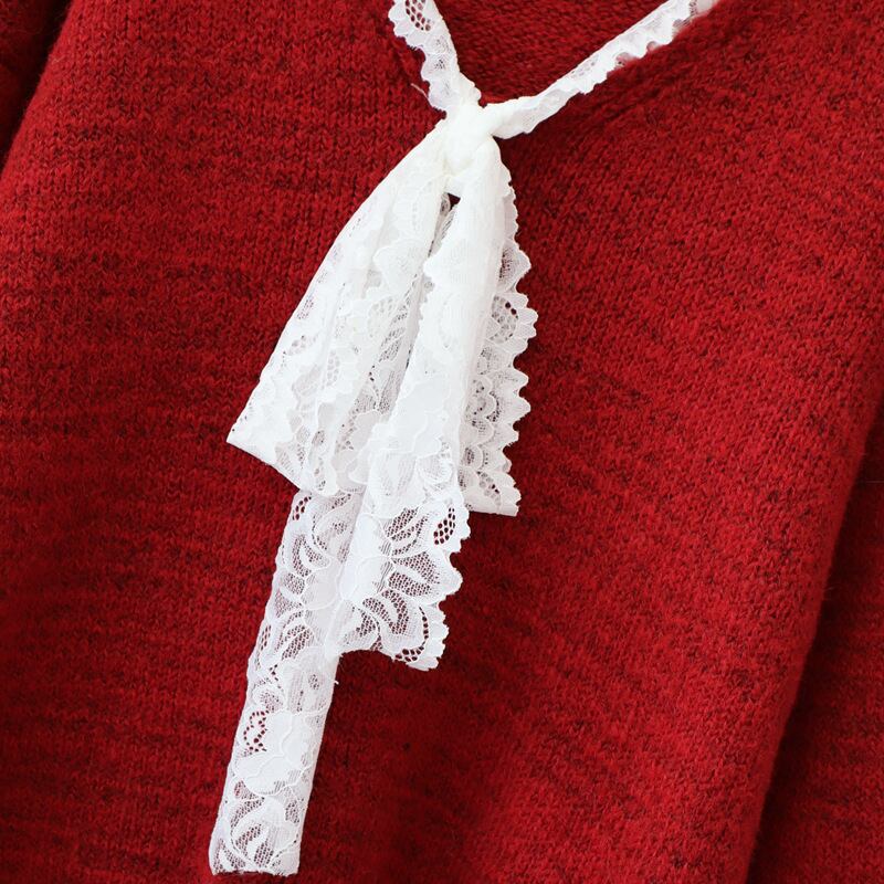 【tops】レース切り替えニットセーター　M27167