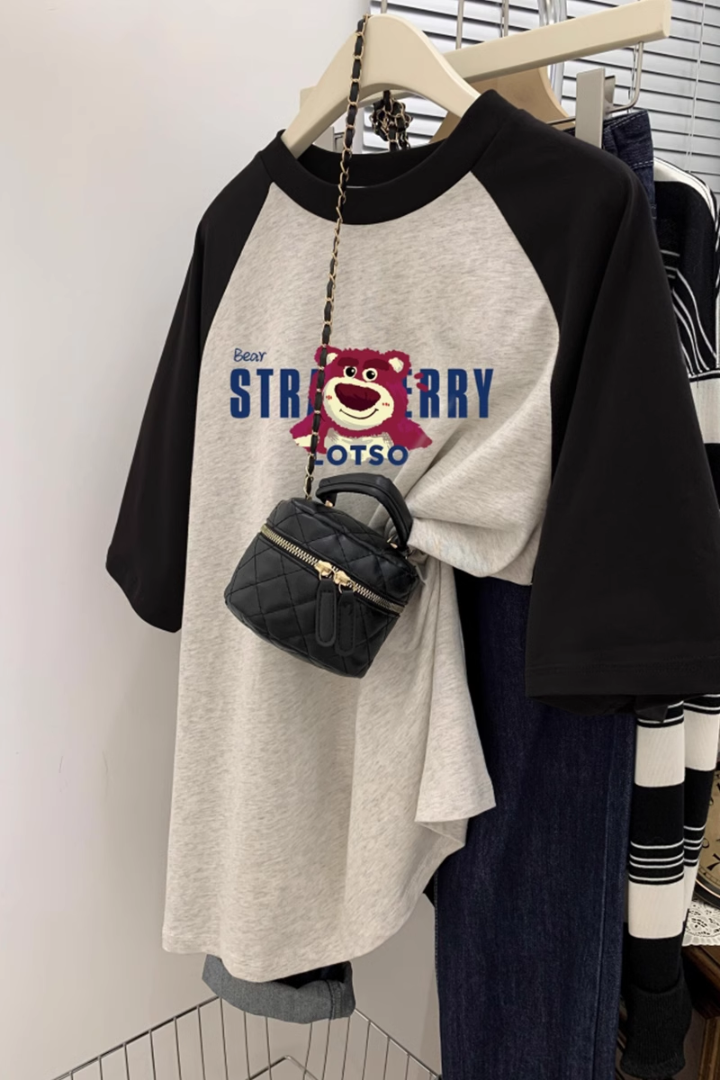 【tops】半袖英字柄TシャツF7548