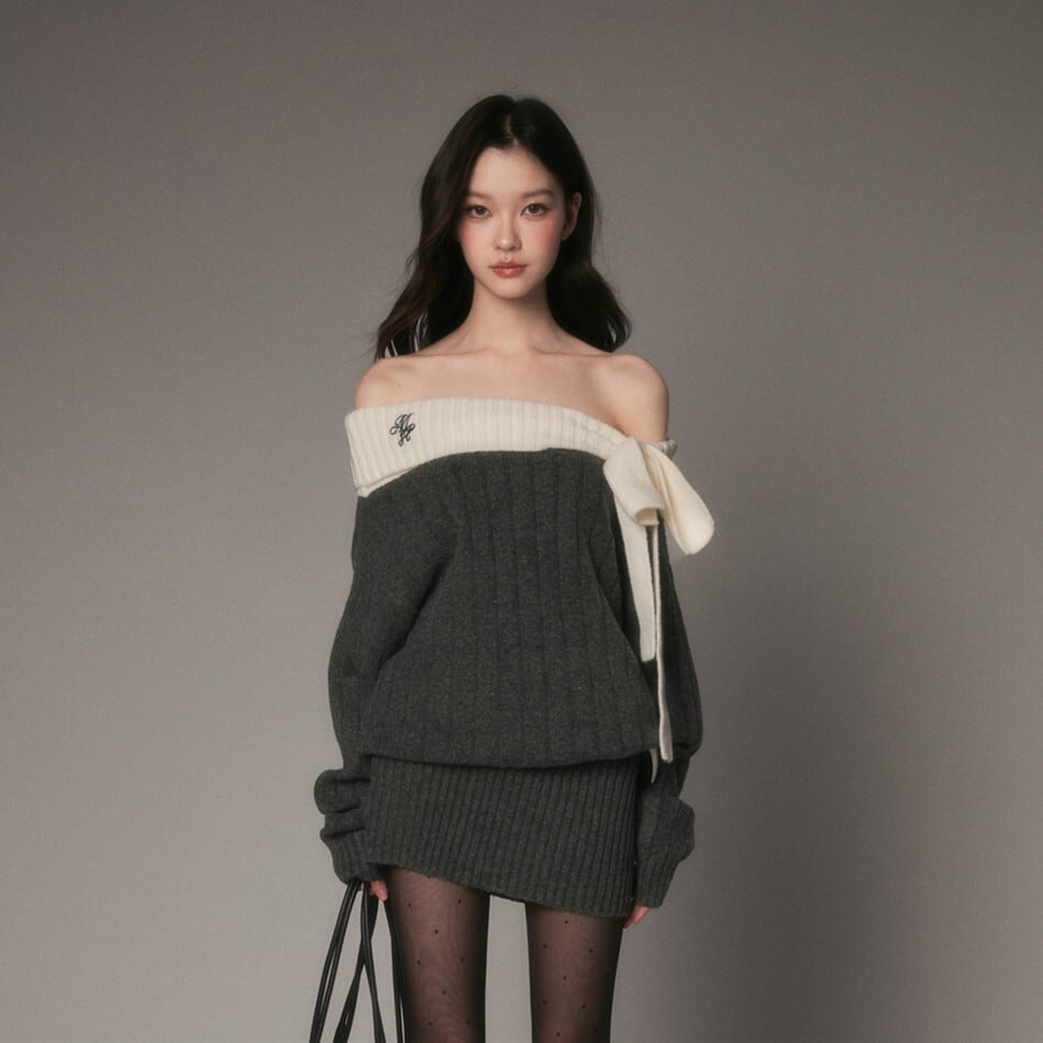 【dress】オフショルリボンミニワンピース　N3482