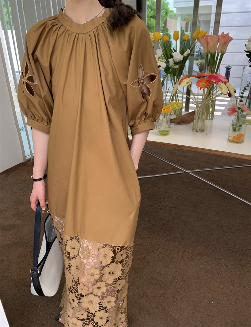 【dress】レース切り替えワンピース　M29778