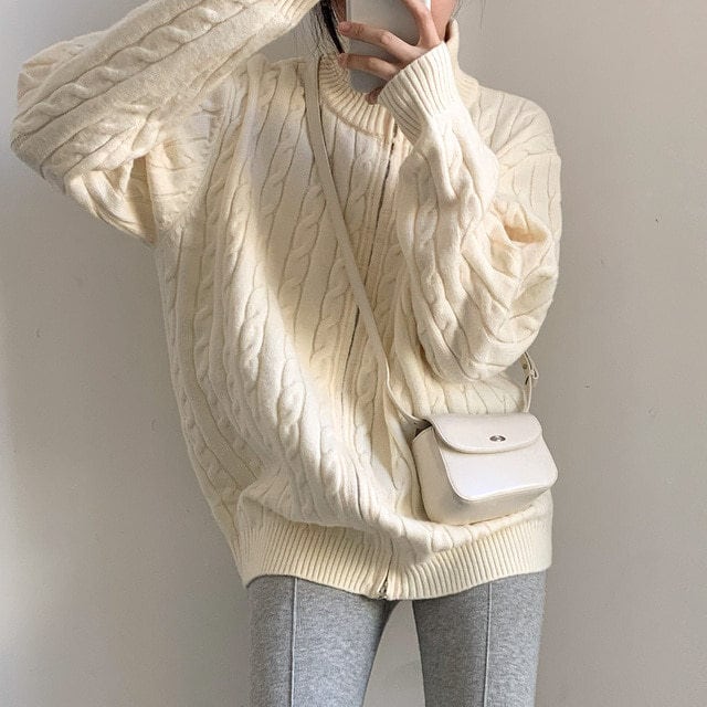 【outer】ファスナーニットカーデ　M26046