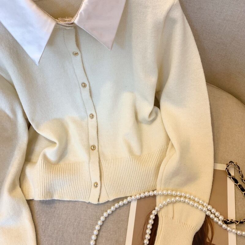 【outer】ドッキングニットカーデ　M29225