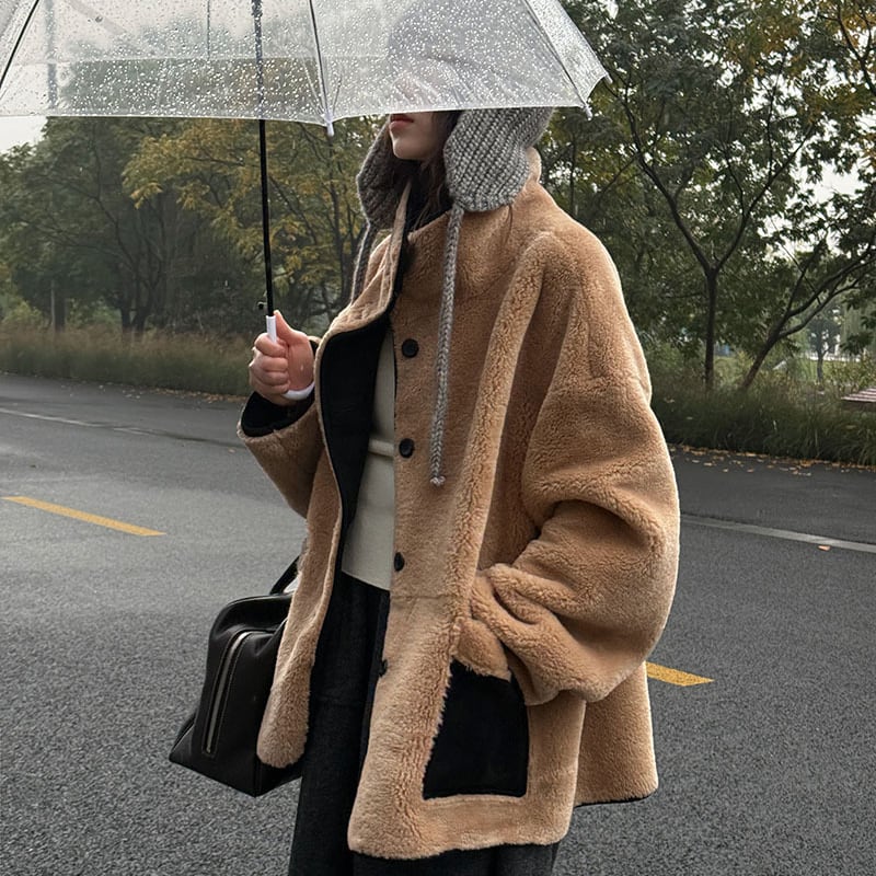【outer】ハイネックボアコート Q7266