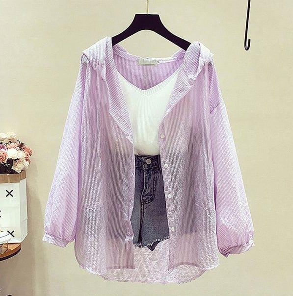 【tops】紫外線対策シャツトップス　M24027