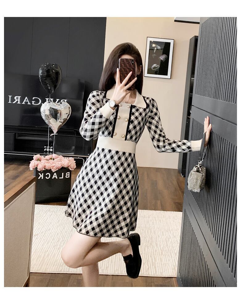 【dress】大人らしい エレガントニットワンピース　M17506