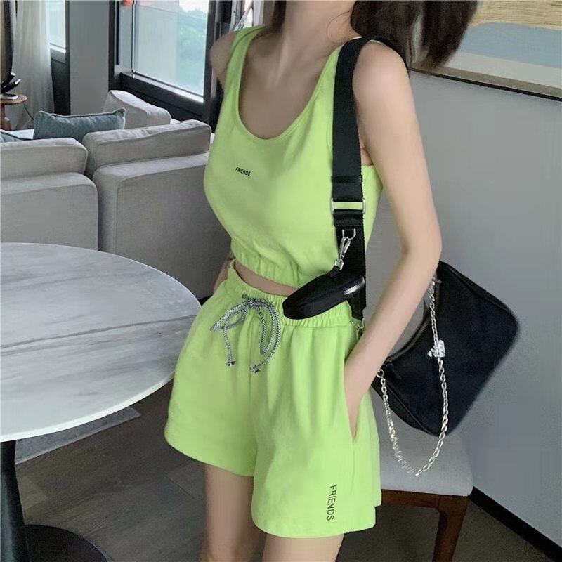 【set】タンクトップ+ショートパンツ2点セットF7338