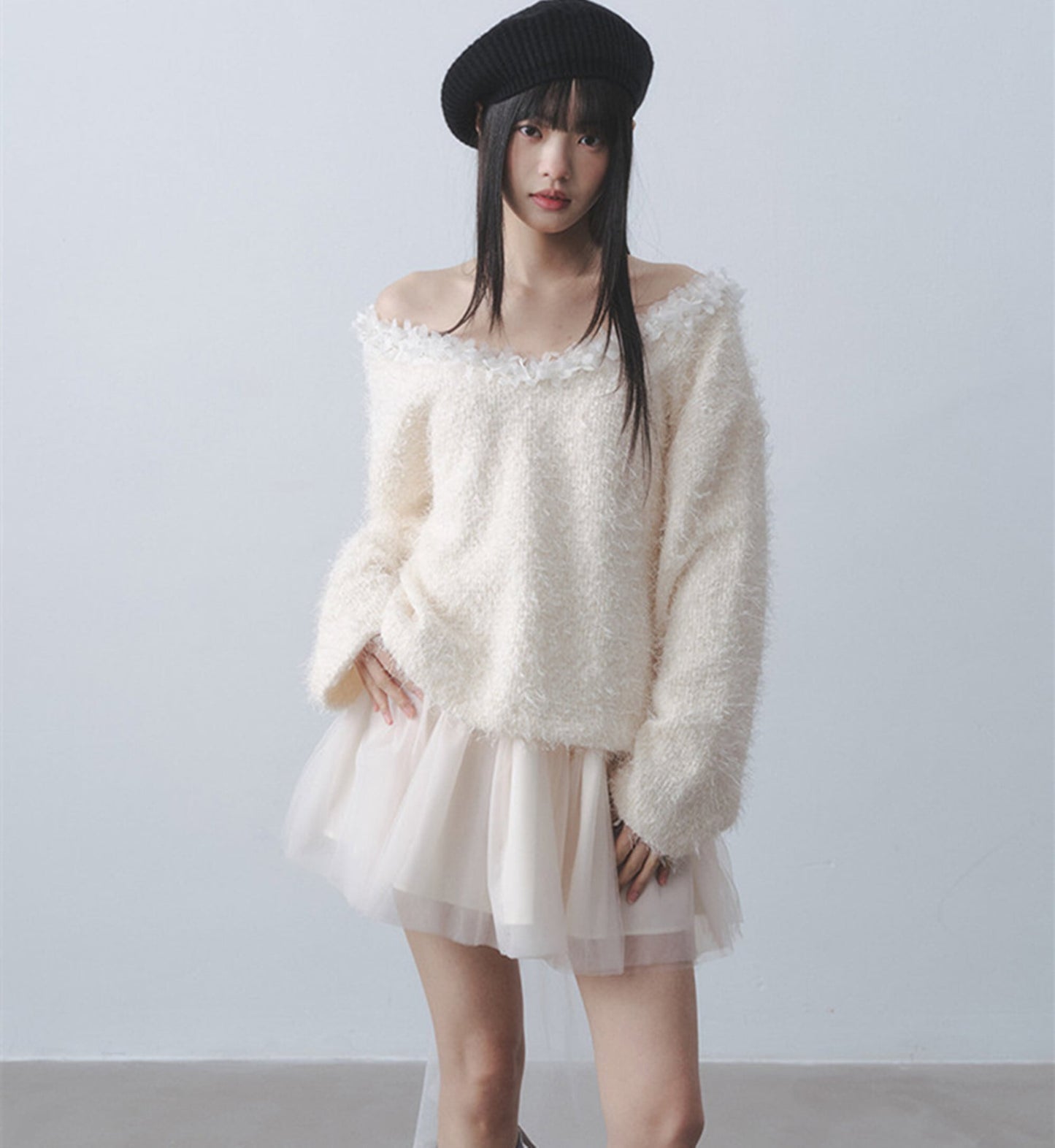 【dress】リボンチュールドッキングミニワンピース　N3522