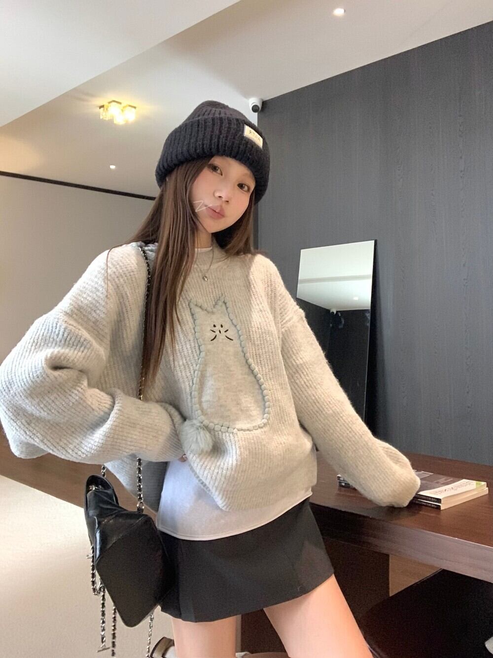 【tops】クルーネックニットセーター　M28833