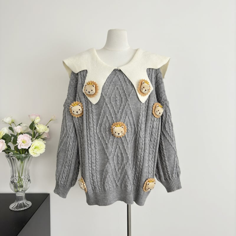 【tops】ドールカラーニットセーター　M27792