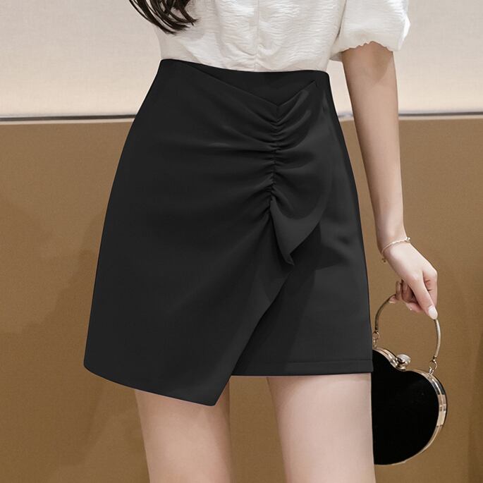 【bottoms】春夏INS風イレギュラー合わせやすいショート丈スカートF0142