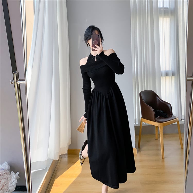 【dress】切り替えニットワンピース　M26174