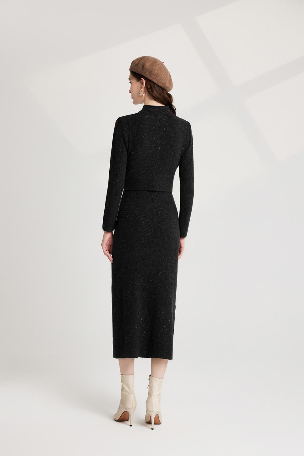 【dress】リボンニットトップス×ベストワンピースセット　M26251