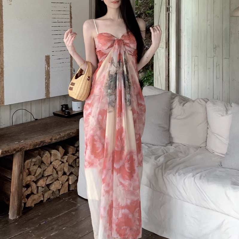 【dress】ロングキャミワンピース Q8334