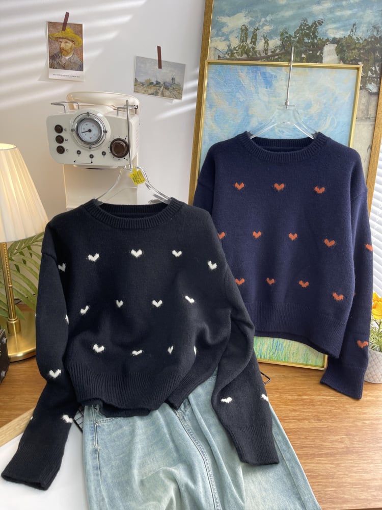 【tops】ハートモチーフニットトップス      N2748