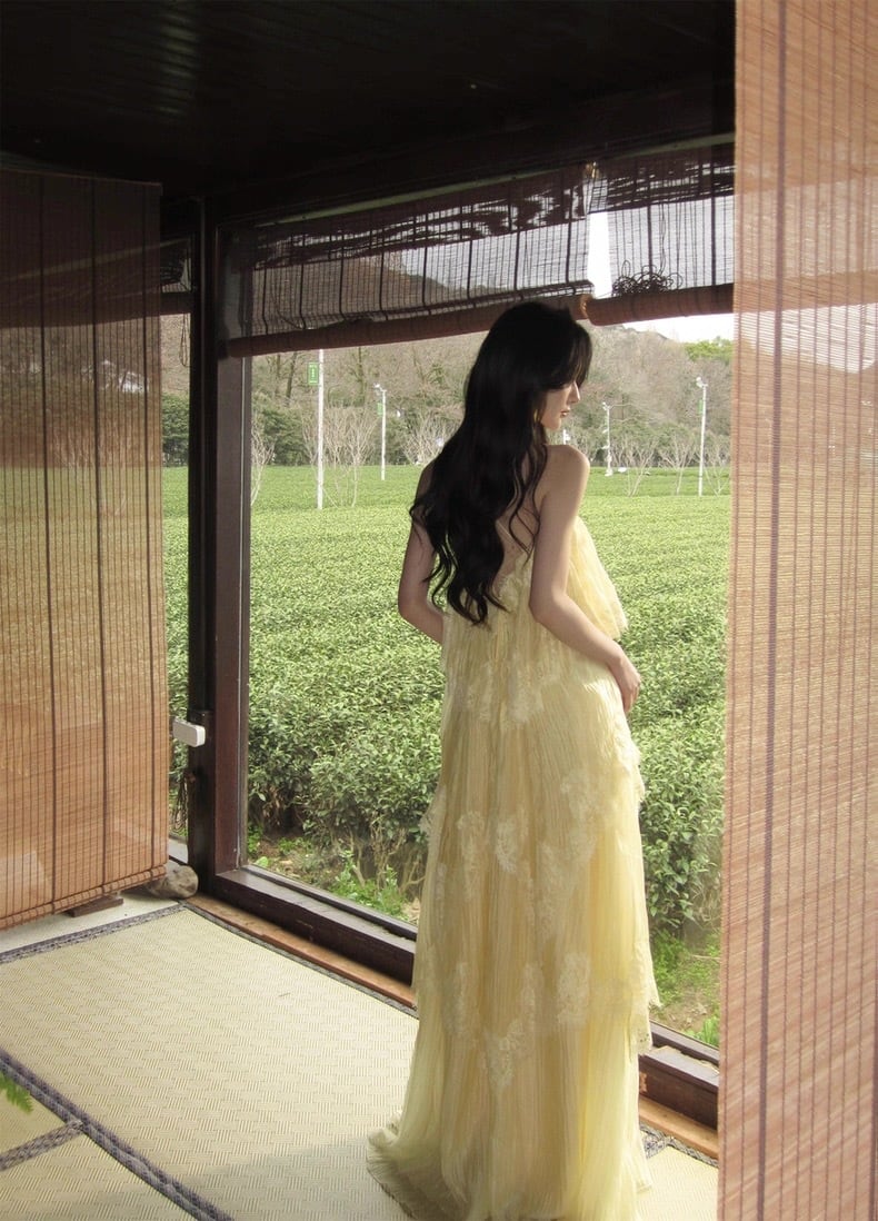 【dress】ティアードロングキャミワンピース Q8358