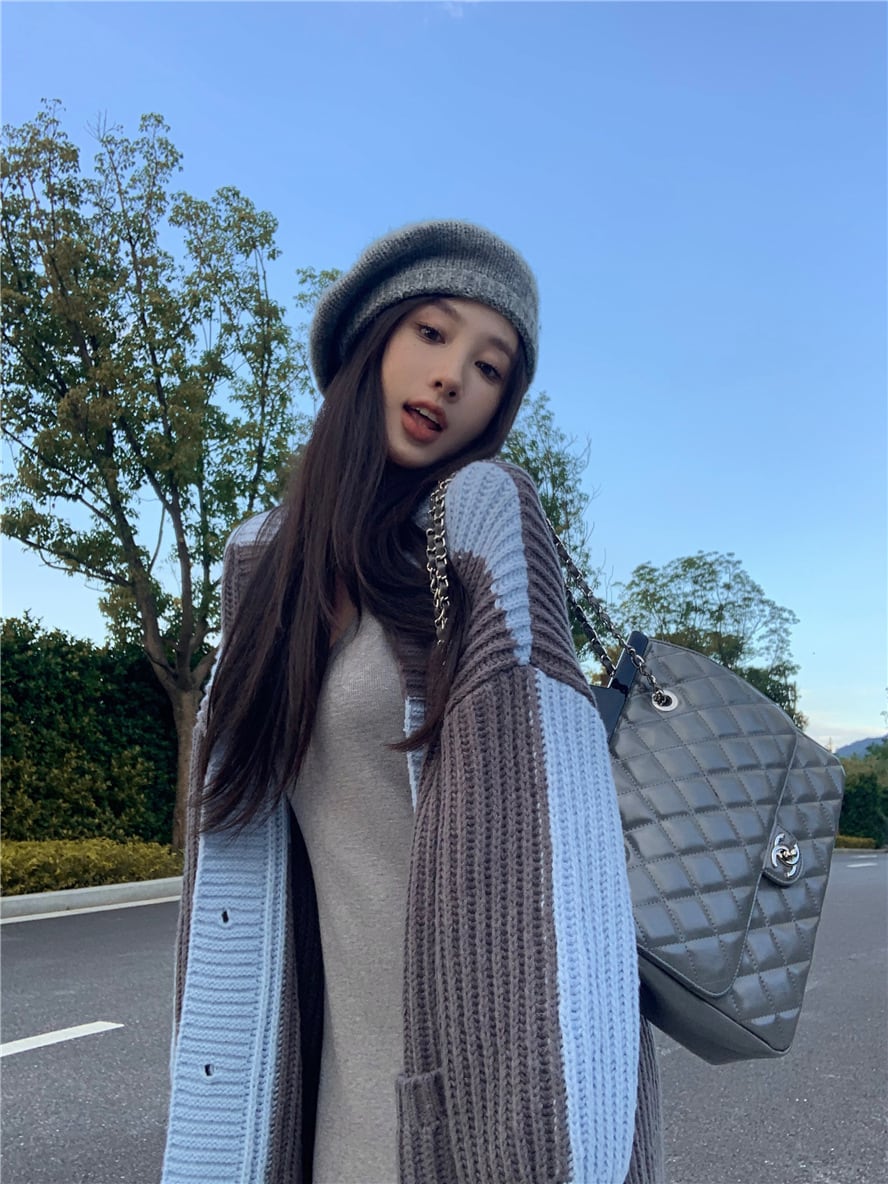 【outer】ロング丈ニットカーデ　M28185