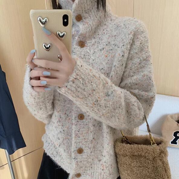 【outer】スタンドネックニットカーデ　M28753