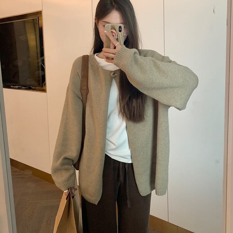 【outer】Vネックニットカーデ　M19013