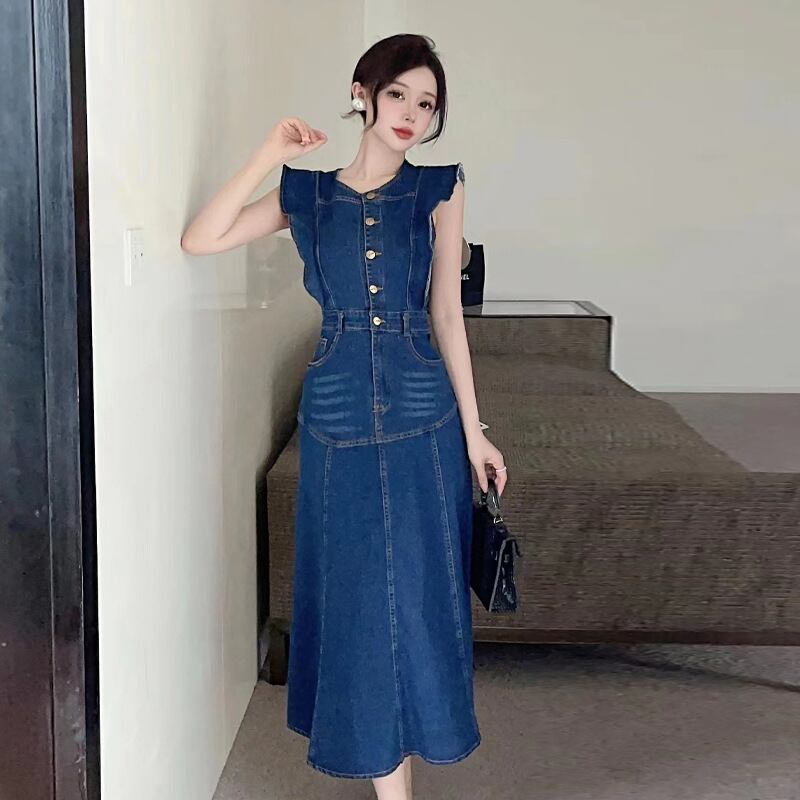 【dress】ノースリーブデニムワンピース G20199