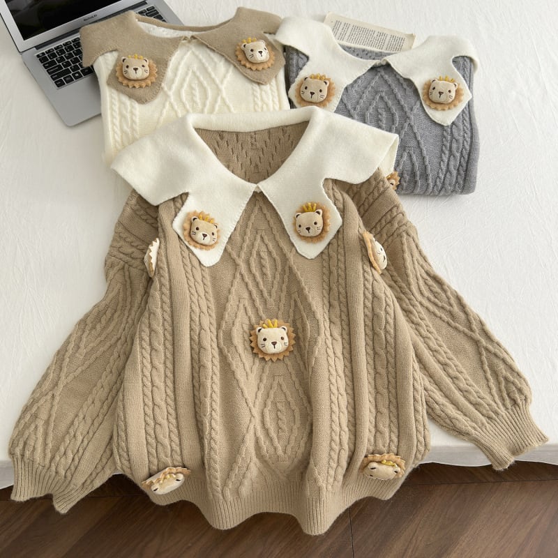 【tops】ドールカラーニットセーター　M27792
