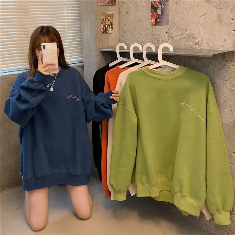 【tops】INS風秋冬新作ファッション美人度アップ!韓国系厚手裏起毛ルーズパーカー G3528