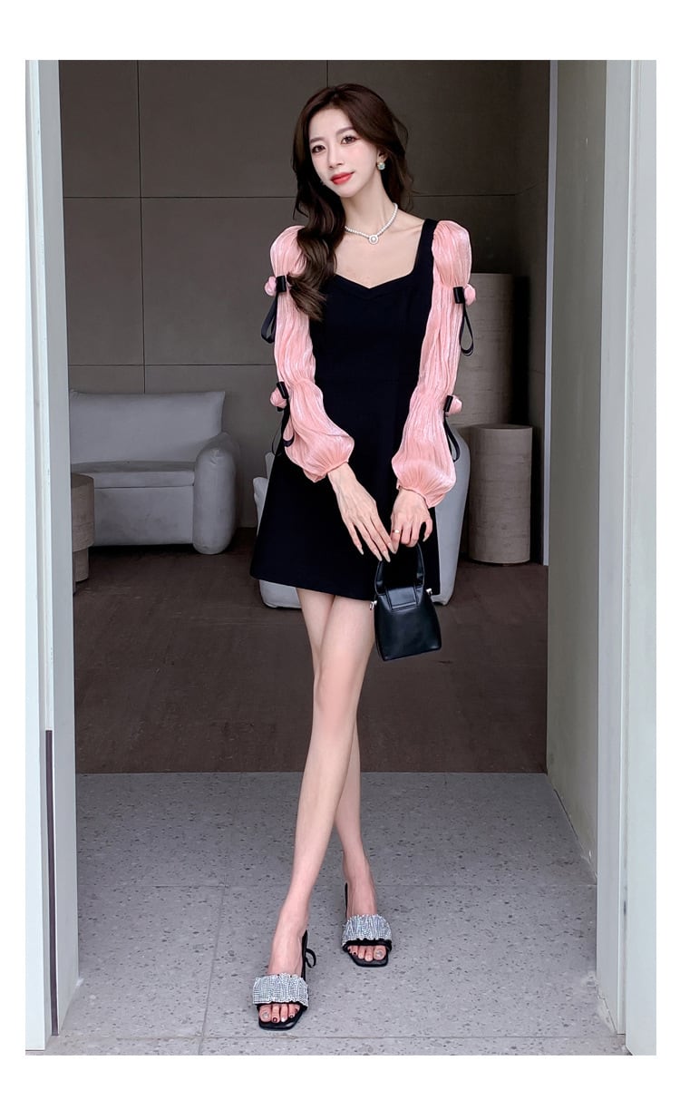 【dress】リボン付き切り替えワンピース　M26331
