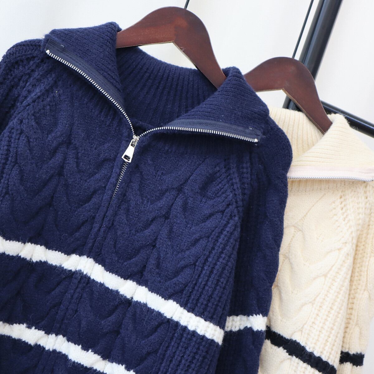 【outer】ファスナーニットカーデ　M28125